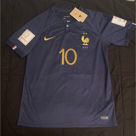 Mbappe #10 Home Jersey 2022 World Cup France Navy Blue S-L - Picture 5 of 7